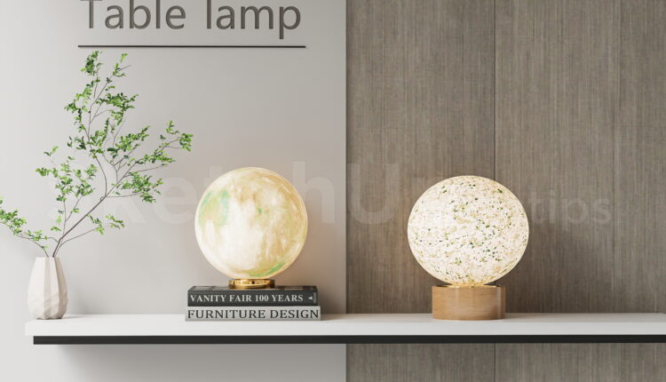 21247. Modern Globe Table Lamp Sketchup 3d Model Download (1)