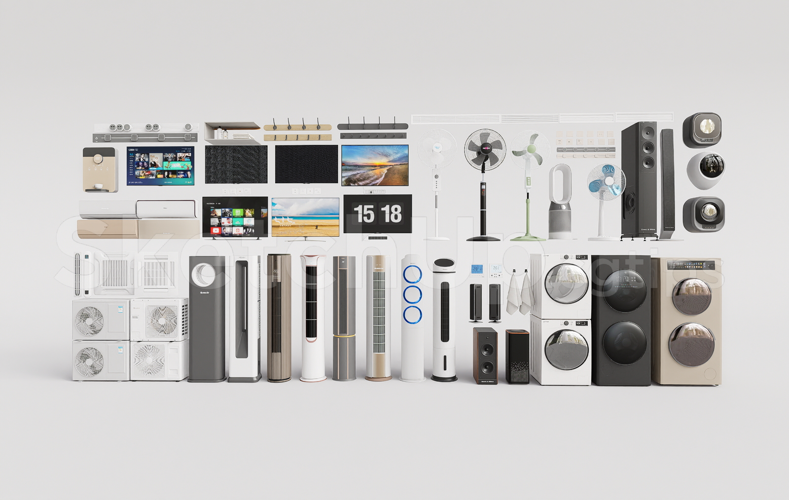 21248. Modern Home Appliances And Electronics Sketchup 3d Models Collection Download (1)