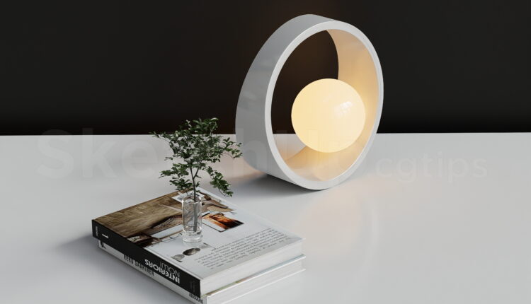 21260. Modern Decorative Table Lamp And Bookshelf Decor Sketchup Model Download (2)
