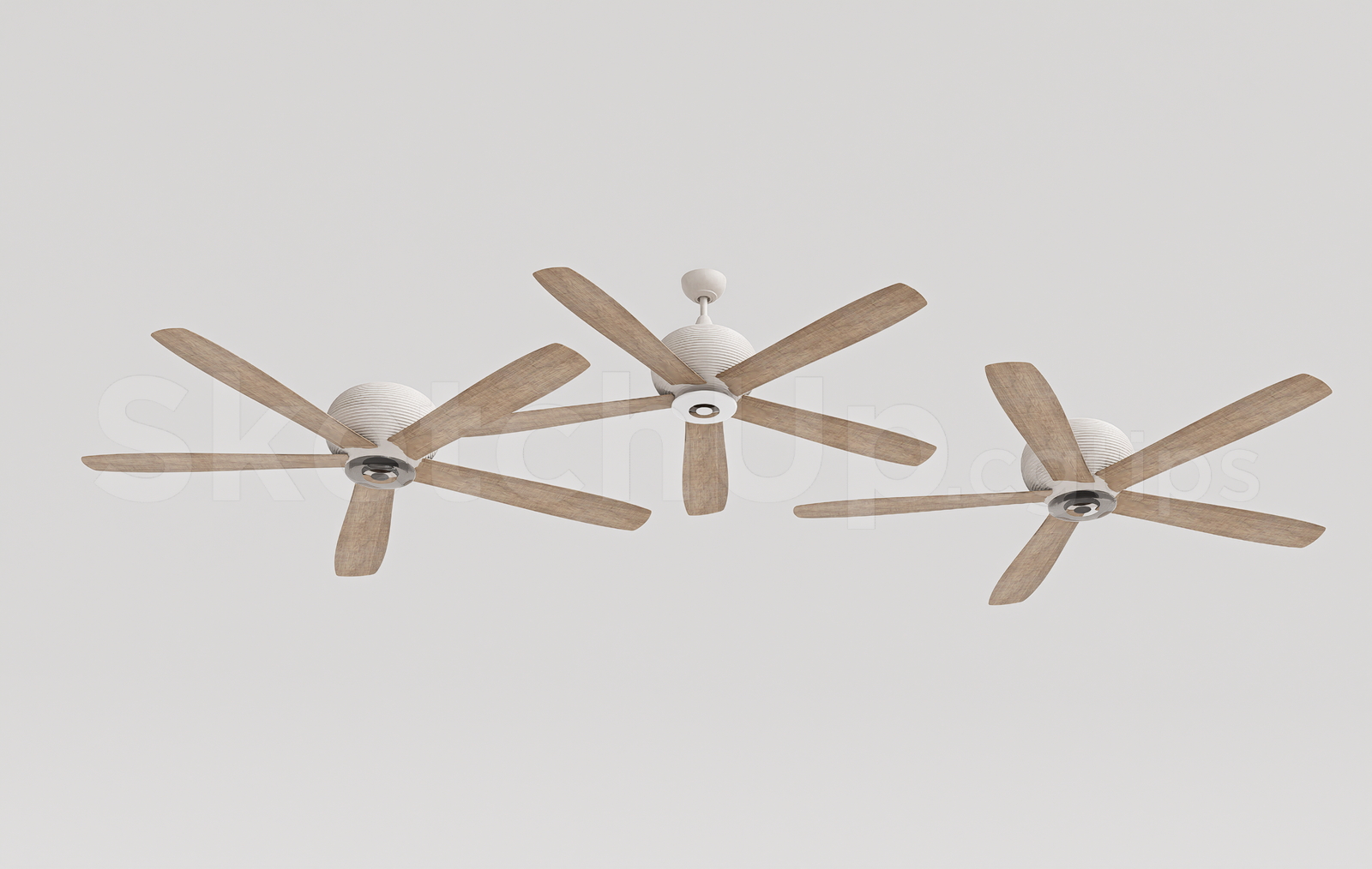 21266. Modern Ceiling Fan Sketchup 3d Model – Wooden Blade Ceiling Fan Design Download (2)