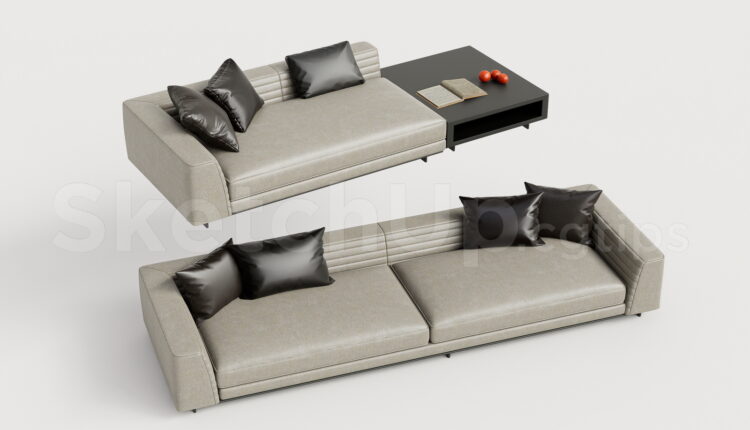 21268. Modern Sectional Sofa Sketchup 3d Model Download (1)