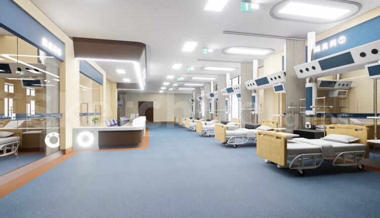 21269. Hospital Icu Ward And Emergency Room Interior Sketchup 3d Model Free Download (1)