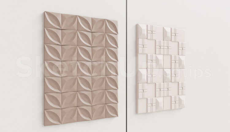 21272. Modern 3d Decorative Wall Panel Sketchup Model Download (1)