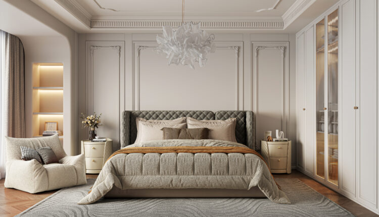 21277. Modern Classic Bedroom Interior Design Sketchup Model Tran Nam (1)