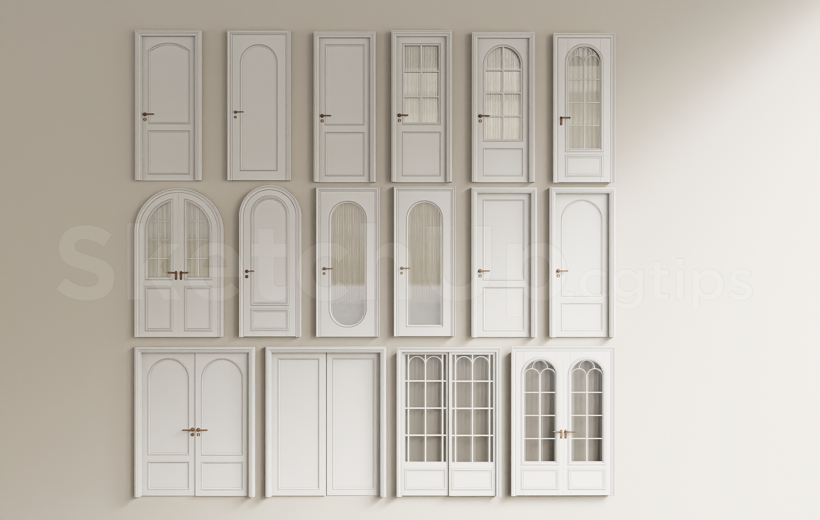 21286. Elegant Classic Door Collection – Sketchup 3d Model Download (1)