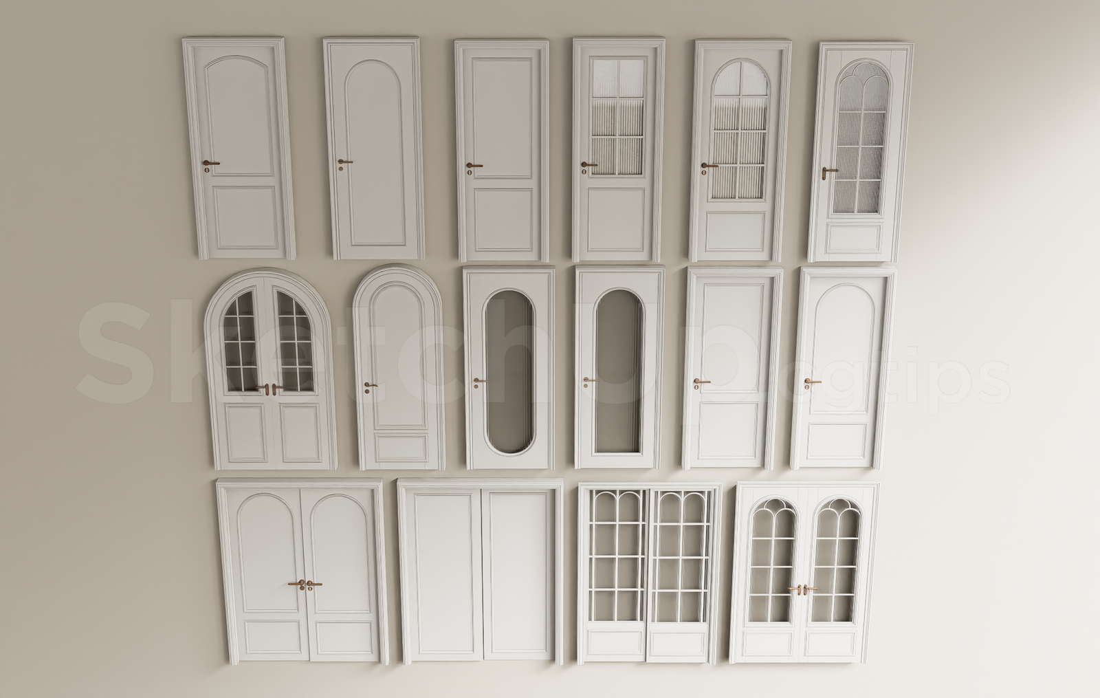 21286. Elegant Classic Door Collection – Sketchup 3d Model Download (2)