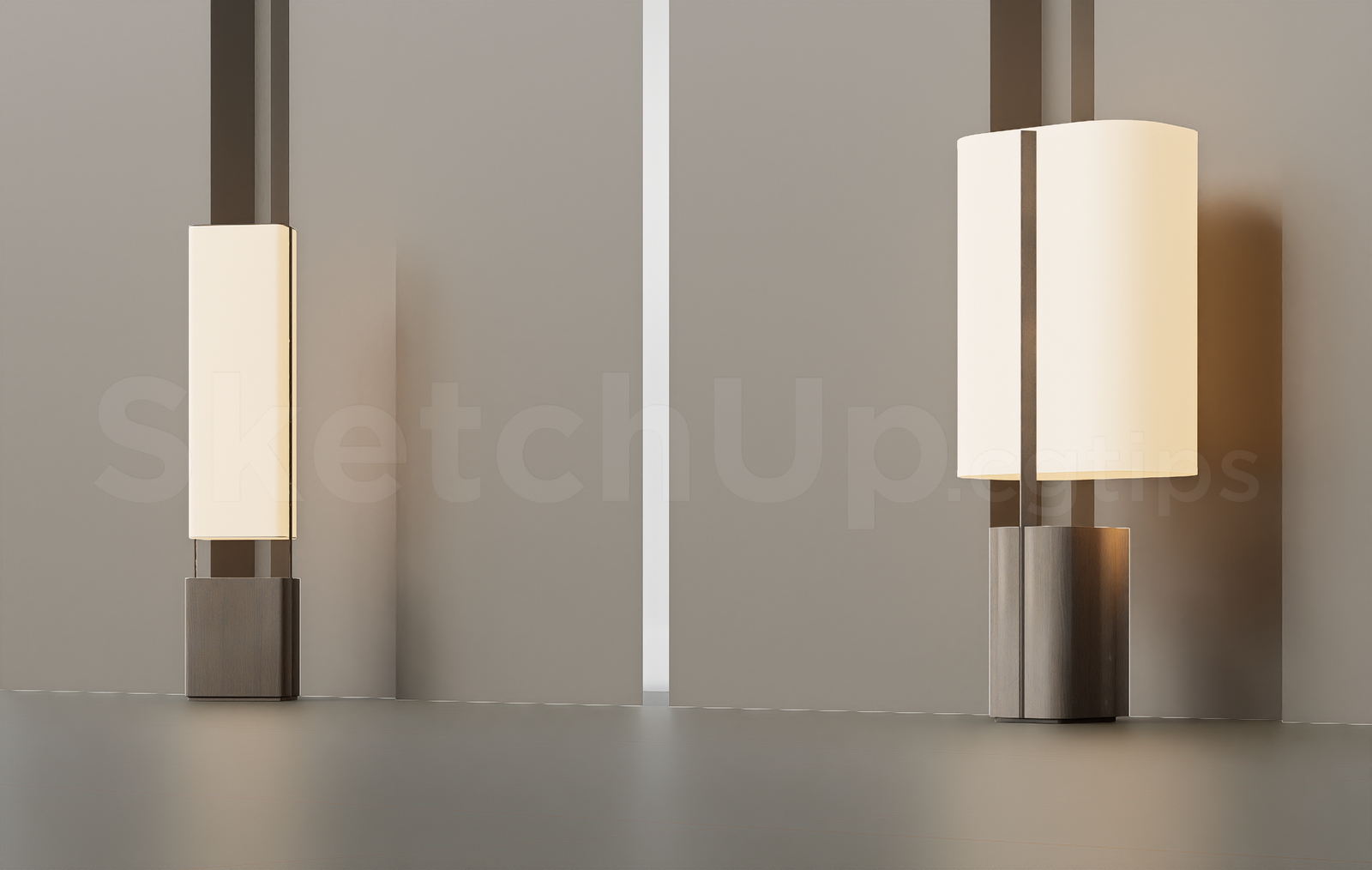 21316. Modern Floor Lamp – Sketchup 3d Model Download (2)