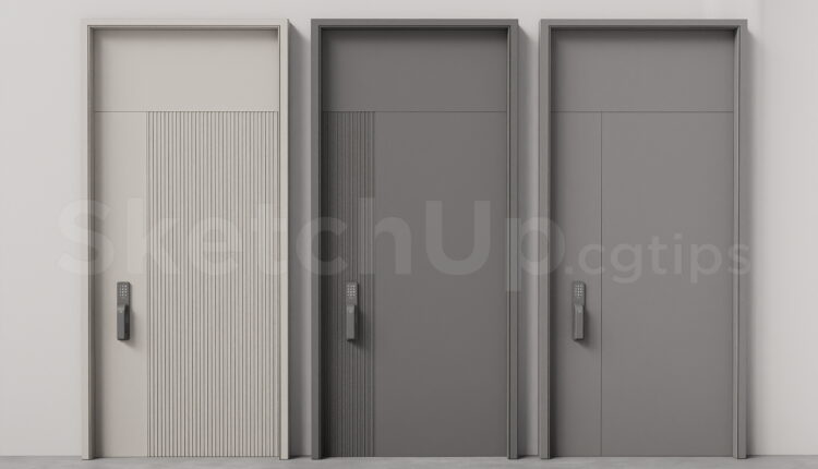 21317. Modern Interior Door Design – Sketchup 3d Model Download (1)