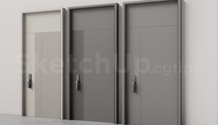 21317. Modern Interior Door Design – Sketchup 3d Model Download (2)