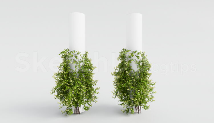 21318. 3d Climbing Plant On Round Column Set High-detail Sketchup Asset Download (1)