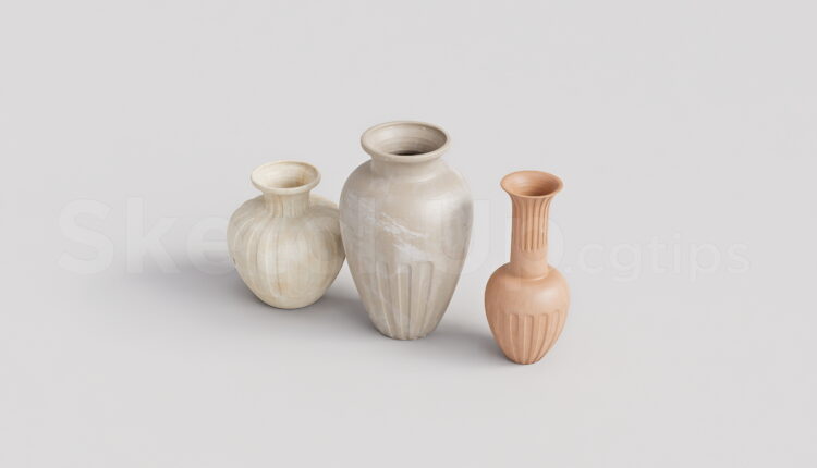 21327. Modern Minimalist Ceramic And Terracotta Vases Collection – Sketchup 3d Model Download (2)