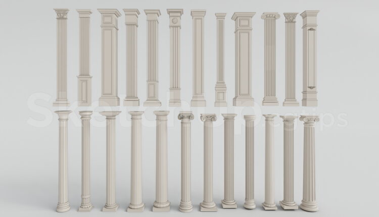 21328. Classic Roman Column Sketchup Model Collection Free Download (1)