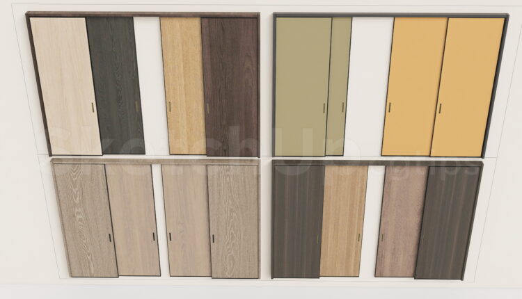 21330. Modern Minimalist Sliding Doors Collection – Sketchup 3d Model Download (2)