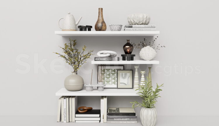 21333. Free Modern Decorative Wall Shelf Sketchup 3d Model Download (1)