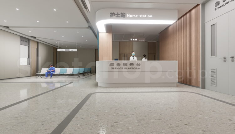21344. Modern Hospital Nurse Station And Reception Desk – Sketchup 3d Model Download (2)
