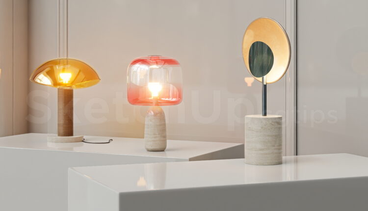 21345. Modern Decorative Table Lamp Set – Sketchup 3d Model Download (2)