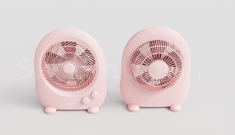 21354. Minimalist Pink Air Circulator Fan Sketchup Model Download (1)