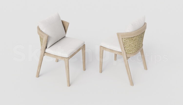 21360. Free Sketchup Outdoor Dining Chair 3d Model Download (1)