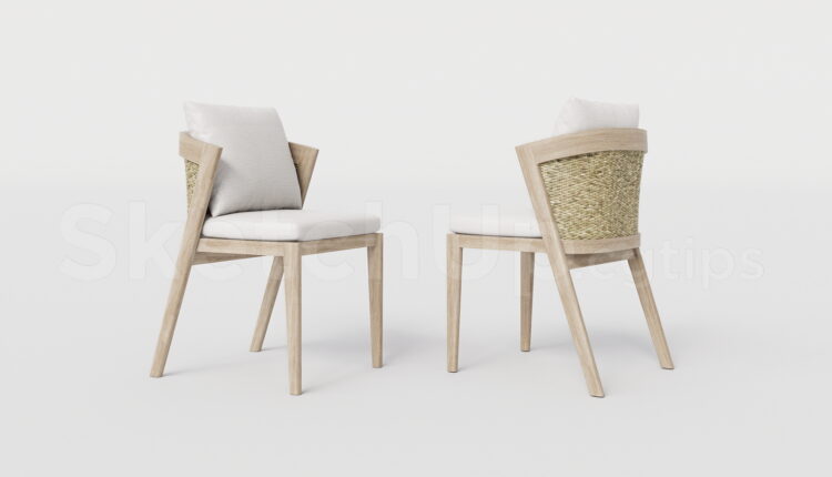 21360. Free Sketchup Outdoor Dining Chair 3d Model Download (2)