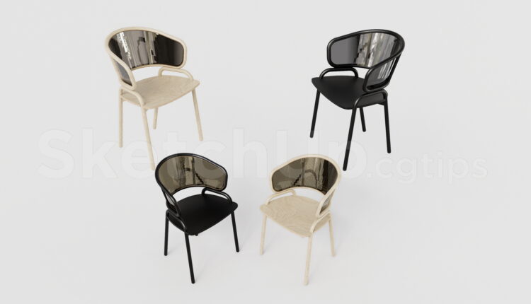 21384. Modern Minimalist Dining Armchair Collection Sketchup Model Download (2)