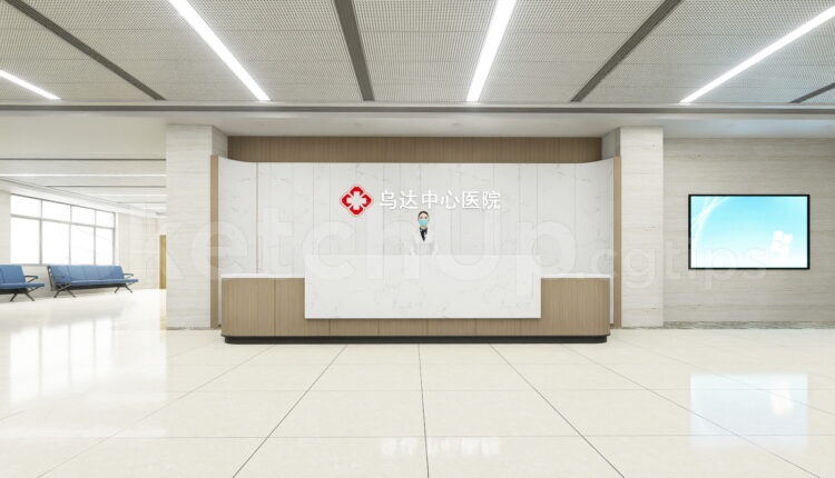21395. Medical Center Clinic Reception And Information Desk 3d Model Download (2)