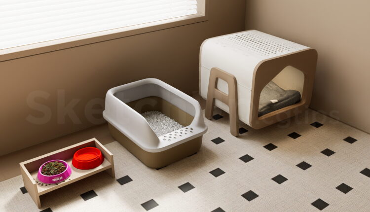 21398. Modern Pet Care Corner Furniture Set Sketchup Model Free Download (2)