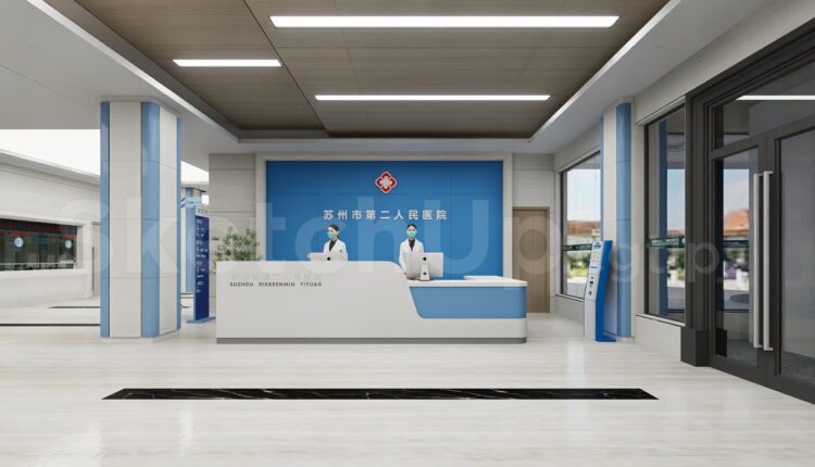 21413. Modern Hospital Lobby And Reception Hall Interior Sketchup Model Download (2)