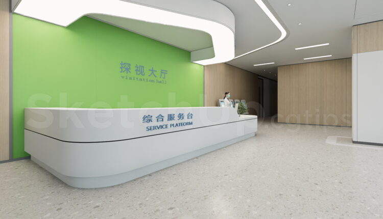 21422. Modern Hospital Reception Hall And Nurse Station Sketchup 3d Model Download (2)