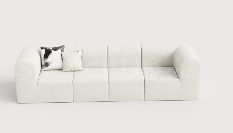 21432. Modern Minimalist Modular Fabric Sofa Sketchup Model Download (1)