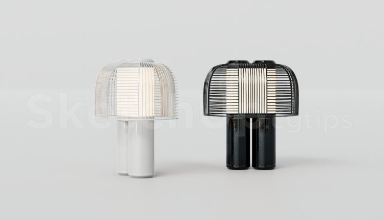 21434. Modern Wire Mesh Table Lamp Sketchup Model Free Download (1)