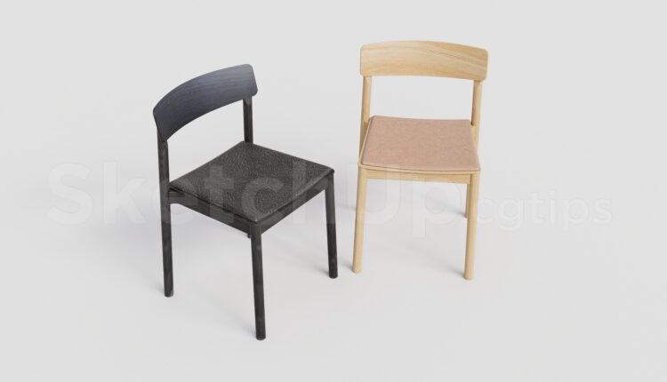 21436. Modern Wooden Dining Chair Sketchup Model Free Download (1)