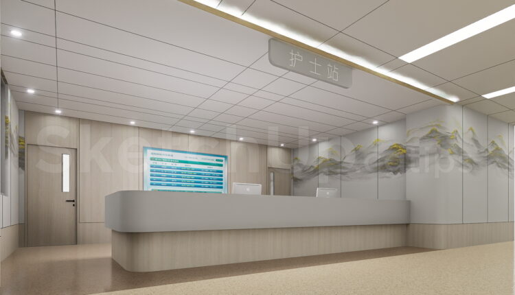21438. Modern Hospital Nurse Station Counter Sketchup Model Free Download (2)