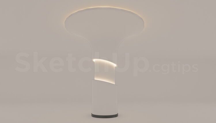 21455. Contemporary Organic Floor Lamp 3d Sketchup Model Download (1)
