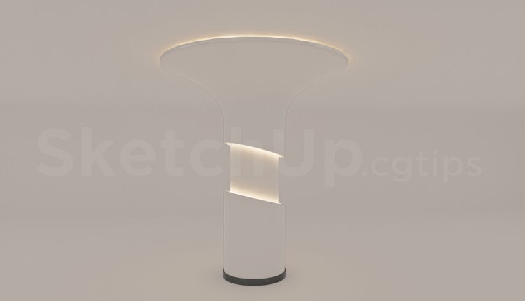 21455. Contemporary Organic Floor Lamp 3d Sketchup Model Download (2)