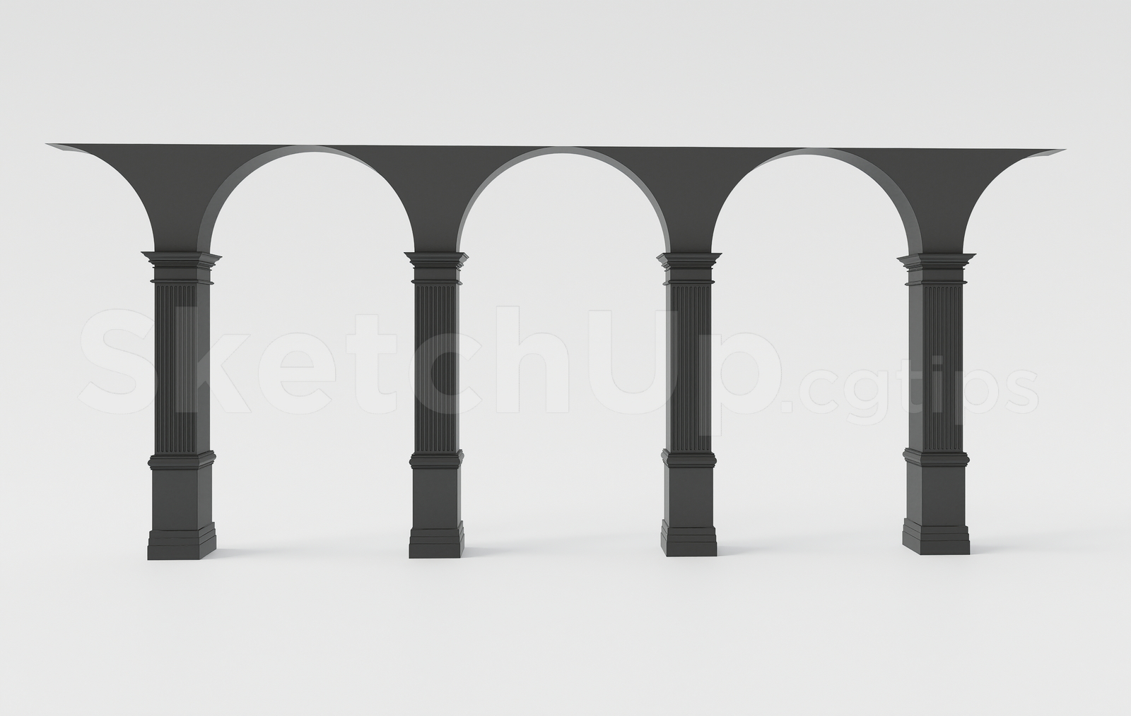 21470. Classic Black Architectural Column Arches Sketchup Model Download (1)