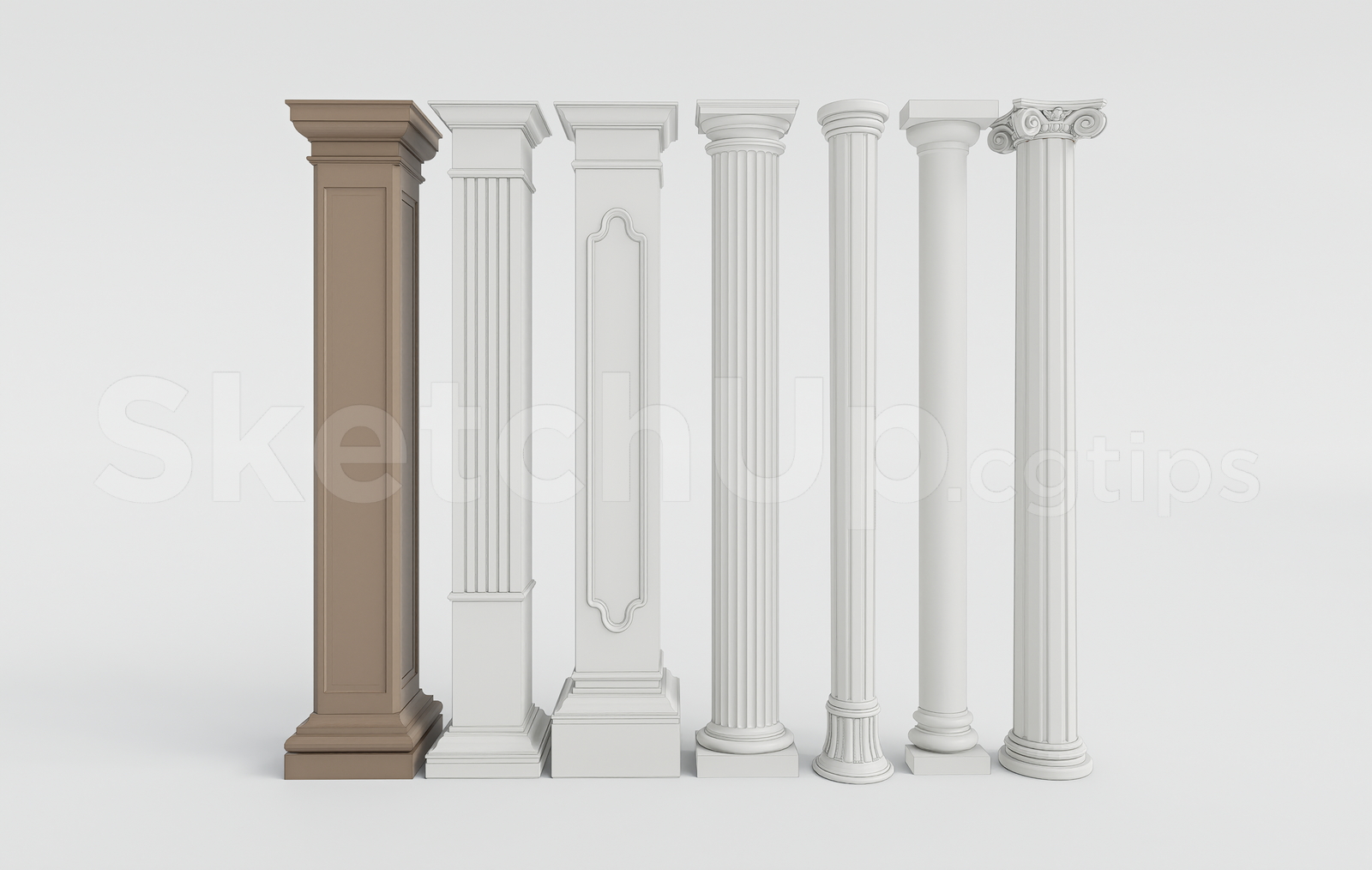 21472. Classic Classical Columns Collection - Sketchup 3d Model Download (1)