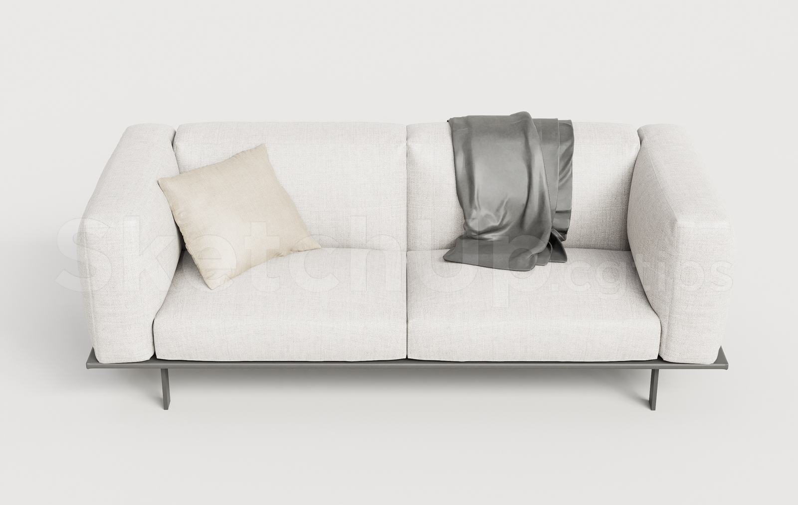 21473. Modern Fabric 2-seater Sofa - Sketchup 3d Model Download (1)