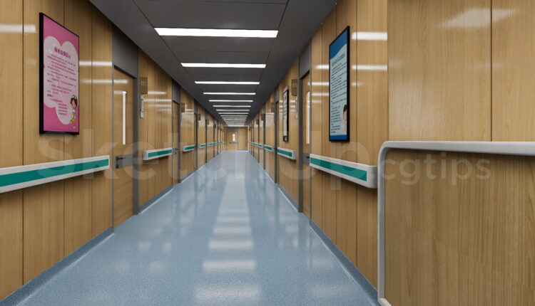 21484. Healthcare Clinic Nurse Station Corridor 3d Model Sketchup Download (1)