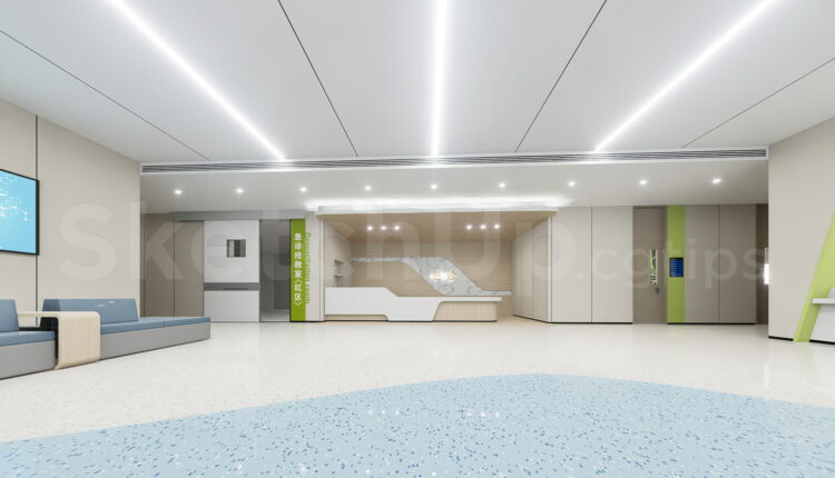 21492. Healthcare Clinic Emergency Lobby Interior Scene Sketchup Download (2)