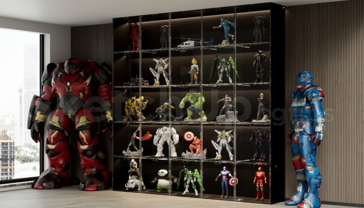 21494. Superhero Toy Collection Room Interior Design 3d Model Sketchup Download (2)