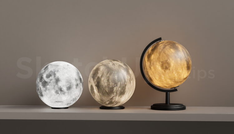 21500. Minimalist Sphere Table Lamp Collection 3d Model Sketchup Download (1)