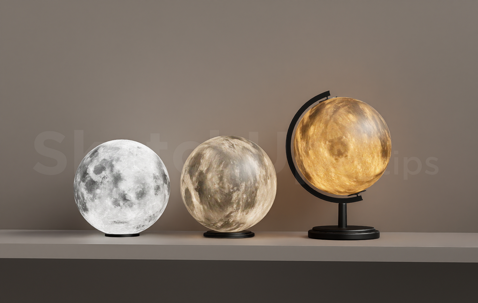 21500. Minimalist Sphere Table Lamp Collection 3d Model Sketchup Download (1)