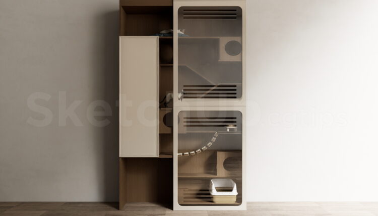 21507. Minimalist Cat Cage Furniture Set Sketchup Model Download (1)
