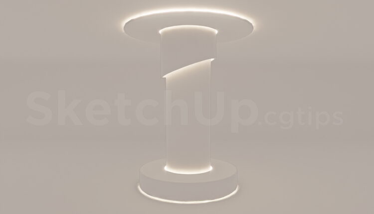 21517. Modern Architectural Column With Integrated Led Lighting – 3d Sketchup Model Download (1)