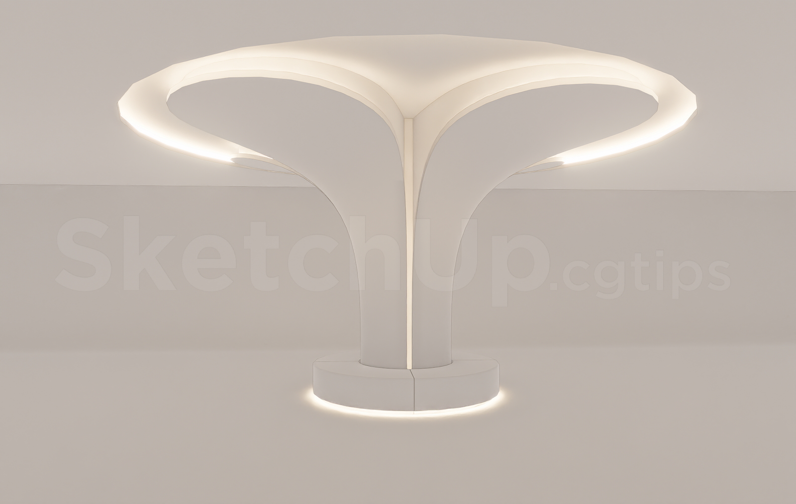 21527. Modern Organic Tree Column With Integrated Light Sketchup Model Download (2)