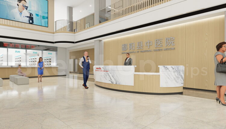 21528. Modern Hospital Lobby And Reception Interior Design 3d Model Sketchup Download (2)
