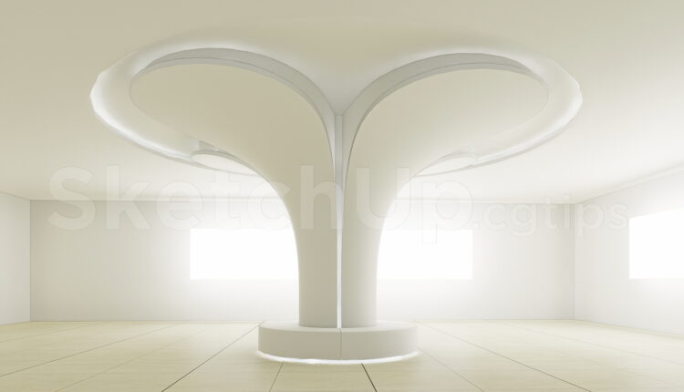 21537. Modern Organic Tree Column Sketchup Model Free Download (1)