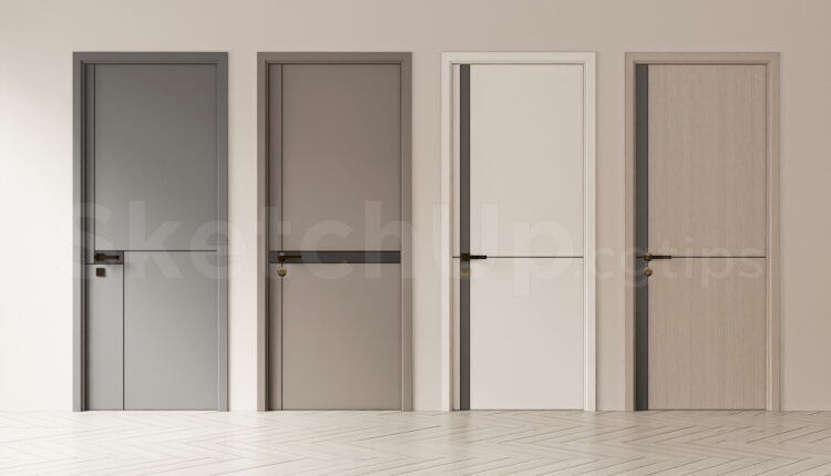 21540. Modern Interior Doors Collection Sketchup Model Free Download (1)