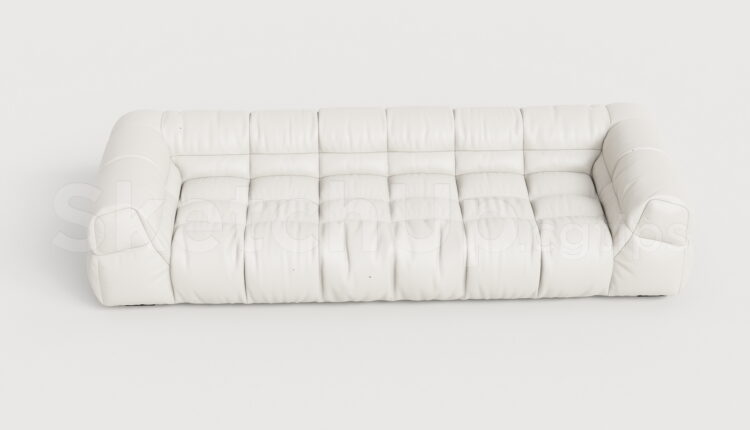 21543. Modern Tufted Leather Sofa Sketchup Model Free Download (2)