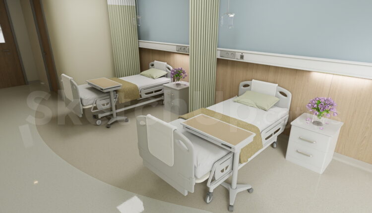 21560. Hospital Patient Ward Interior Sketchup Model Free Download (2)